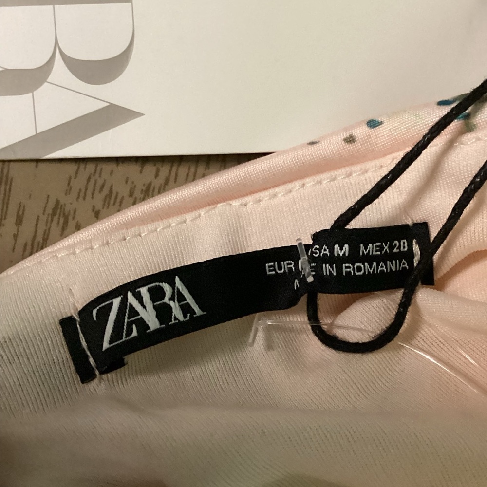 Zara Pink Floral Backless Halter Mini Dress Size Medium NWT - Picture 5 of 14
